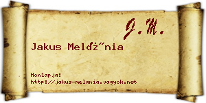 Jakus Melánia névjegykártya